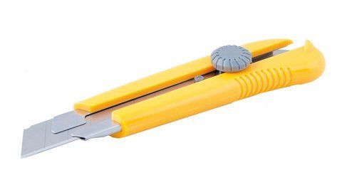 Нож строительный MASTERTOOL с отламывающимся лезвием 25 мм ABS пластик металлическая направляющая винтовой замок магнит 17-0325 мт17-0325 фото
