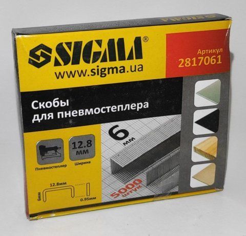 Скоби для пневмостеплера 6 мм*12, 8 мм 5000 шт si-2817061 фото