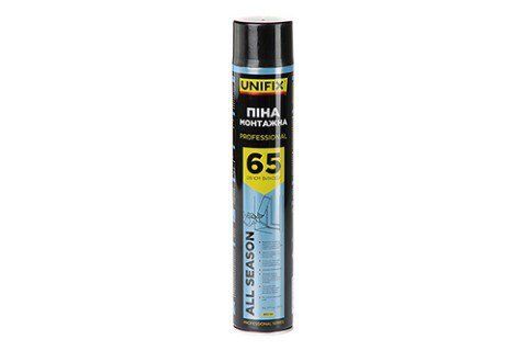 Пена монтажная профессиональная Всесезонная 65 л 850 мл UNIFIX ап-951287 фото