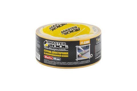 Стрічка двостороння MASTERTOOL на поліпропіленовій основі 38 мм 5 м 77-3305 мт77-3305 фото