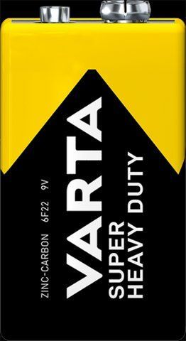 Батарейки VARTA SUPERLIFE 6F22 FOL 1 ZINK-CARBON // 2022101301 (93-927) 93-927 фото