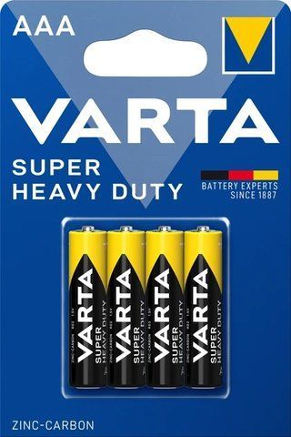 Батарейки VARTA SUPERLIFE (HEAVY DUTY) AAA BLI 4 ZINC-CARBON (4 шт.) 53 2003101414 (93-926) 93-926 фото