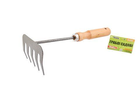 Граблі садові MASTERTOOL з дерев'яною ручкою 5 зубів 255х95 мм 14-6191 (14-6191) 14-6191 фото