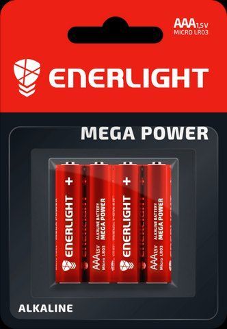 Батарейки ENERLIGHT MEGA POWER AAA BLI 4 (4 шт.) // 90030104 (93-940) 93-940 фото